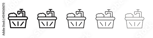 Water soak icon black and white vector sign