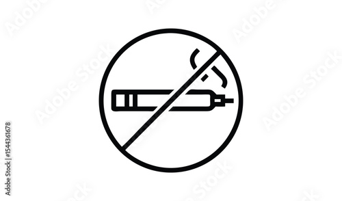 No smoking sign icon cigarette vape prohibition