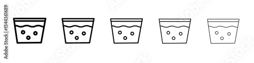 Water soak icon black and white vector sign