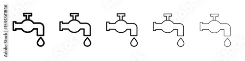 Water supply icon black and white vector sign