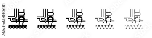 Water supply icon black and white vector sign