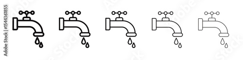 Water tap icon black and white vector sign