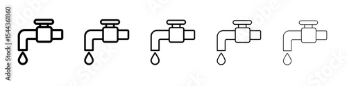 Water tap icon black and white vector sign