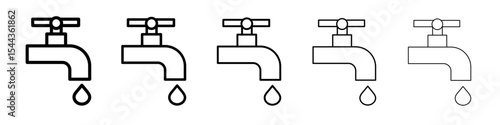 Water tap icon black and white vector sign