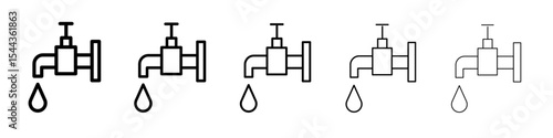 Water tap icon black and white vector sign