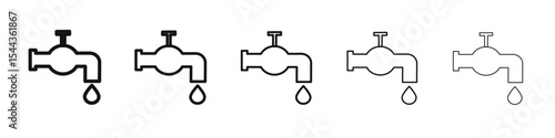 Water tap icon black and white vector sign