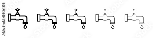 Water tap icon black and white vector sign