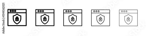 Web Security icon black and white vector sign