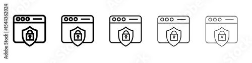 Web Security icon black and white vector sign