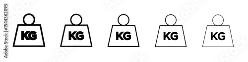Weight kilogram icon black and white vector sign