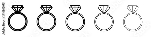 Wedding ring icon black and white vector sign