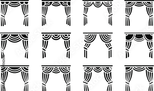 Collection of stylish black curtain designs perfect for interior decor and theatrical productions