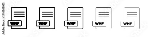WMF File Document Icon black and white vector sign