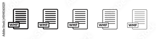 WMF File Document Icon black and white vector sign