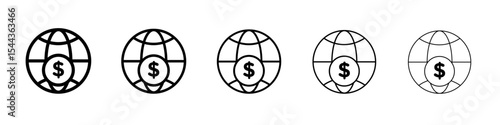World Payment Transfer icon black and white vector sign