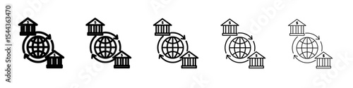 World Payment Transfer icon black and white vector sign