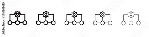 Workflow process icon black and white vector sign
