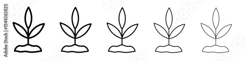 Young sprout icon black and white vector sign