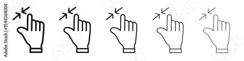 Zoom Gesture icon black and white vector sign