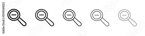 Zoom out icon black and white vector sign