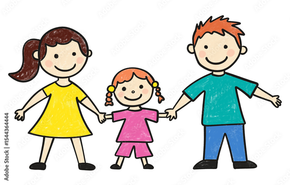happy family on white background happy family on white background