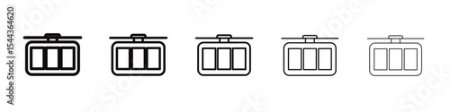 aerial tramway icon black and white vector sign