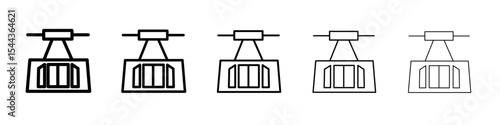 aerial tramway icon black and white vector sign