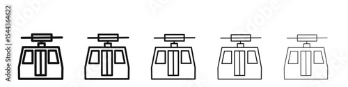 aerial tramway icon black and white vector sign