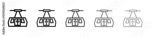 aerial tramway icon black and white vector sign
