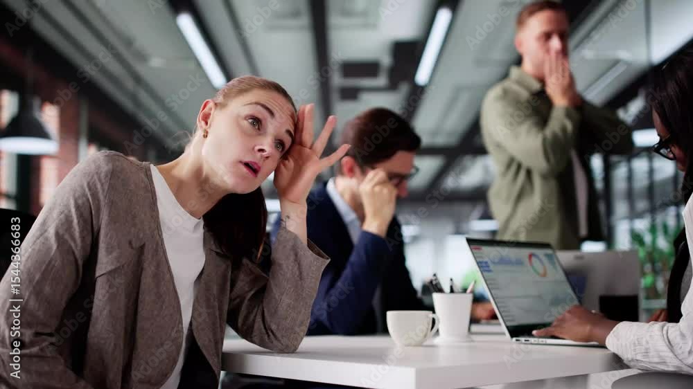 Office Worker's Shocked Expression While Dealing