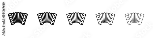 Accordion icon vector outline set illustration sign