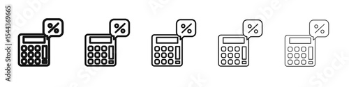 Accounting Calculator icon vector outline set illustration sign