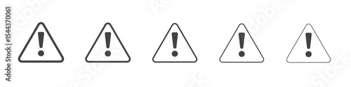 Alarm exclamation icon vector outline set illustration sign