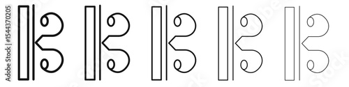 alto clef icon vector outline set illustration sign