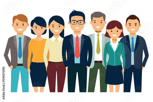 Diverse group of professionals posing together in a modern office setting during a team-building event