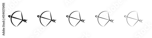 Archery icon vector outline set illustration sign