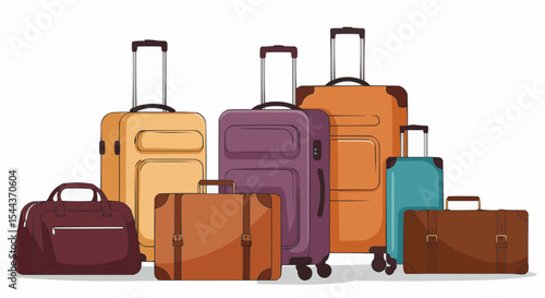 Collection of various suitcases and bags ready for travel.