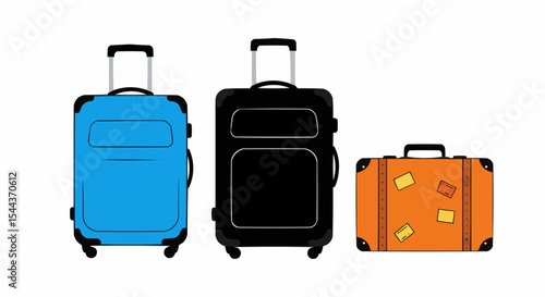 Travel suitcases in vibrant colors, ready for adventure.