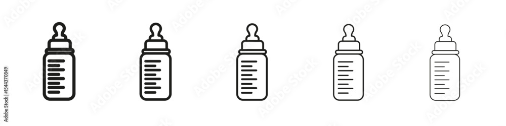 BABAY FOOD PLASTIC BOTTLE ICON vector outline set illustration sign BABAY FOOD PLASTIC BOTTLE ICON vector outline set illustration sign