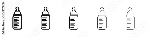 BABAY FOOD PLASTIC BOTTLE ICON vector outline set illustration sign