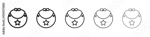 baby bib icon vector outline set illustration sign