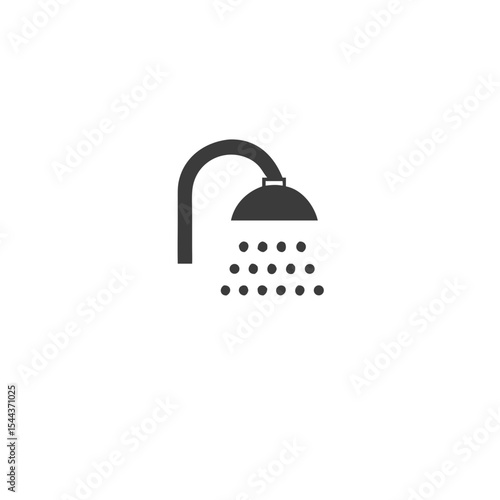 Smart Shower Control Showerhead Icon with Wifi Symbol Vector Silhouette Flat Icon Design