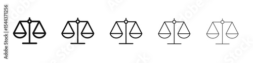 Balance scale icon vector outline set illustration sign