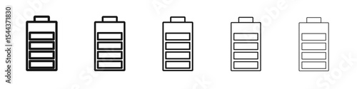 Battery life icon vector outline set illustration sign
