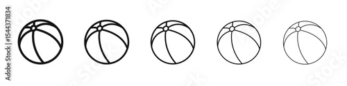 Beach ball icon vector outline set illustration sign