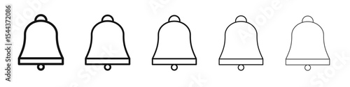 Bell ring icon vector outline set illustration sign