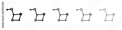 Big dipper icon vector outline set illustration sign
