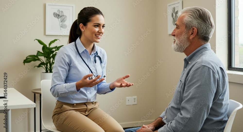 Fototapeta premium doctor talking to senior patient