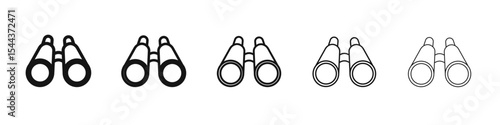 Binoculars icon vector outline set illustration sign