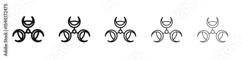 Biohazard icon vector outline set illustration sign